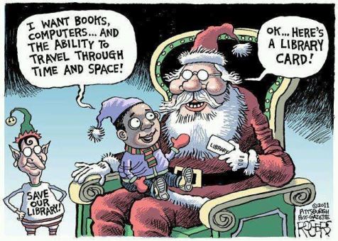 Santa Library Card cartoon